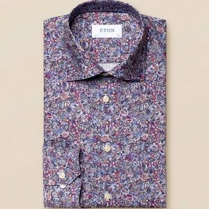 Eton Slim Fit Paisley Print Shirt